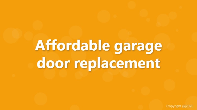 Affordable garage door replacement